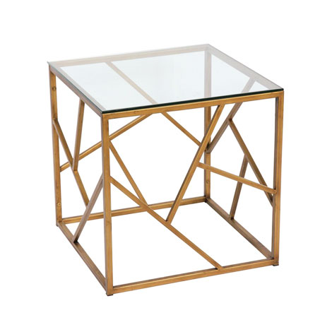 China Home Furniture New Design Modern Clear Glass Top Side